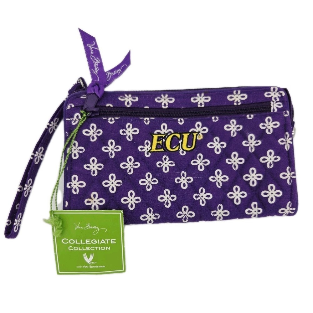 Vera Bradley East Carolina University ECU Collegiate Wristlet Wallet Purple NEW